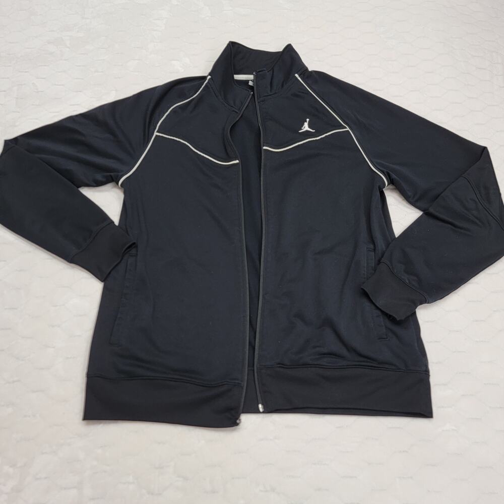 Jordan Dri-Fit Track Jacket Boys Youth Large Black READ Broken Zipper